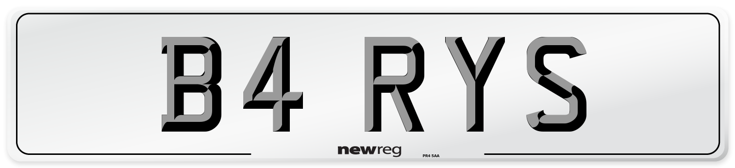 B4 RYS Number Plate from New Reg